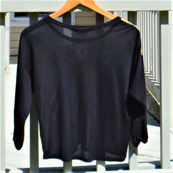 COPY - Rose 3/4 Sleeve Shirt w/Initial "A" Crop T… - Picture 2 of 8